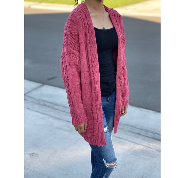 Rust chunky knit cardigan - Picture 7 of 7